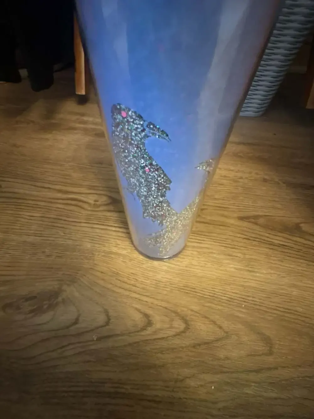 Starbucks Raven Crow Glow-In-The-Dark Liliac Glitter Halloween 24oz Venti tumber